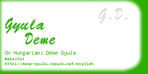 gyula deme business card